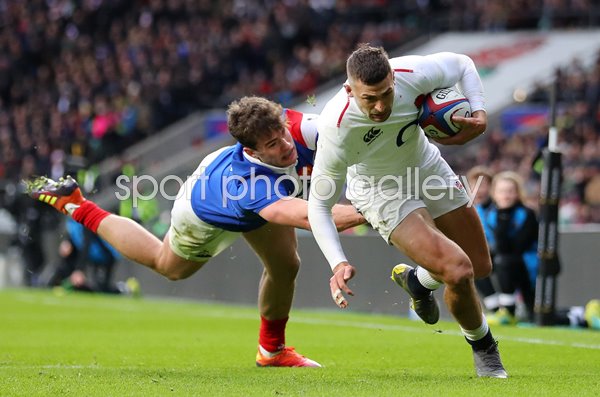 Jonny May England hat trick v France Twickenham Six Nations 2019