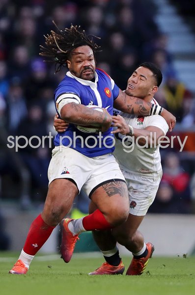 Mathieu Bastareaud France v Manu Tuilagi England Six Nations 2019