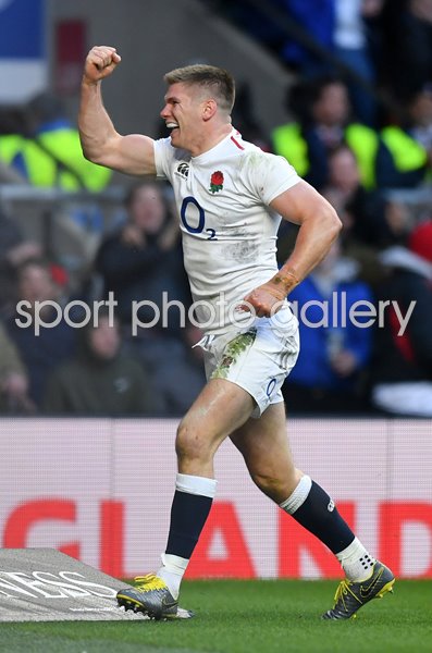 Owen Farrell England scores v France Twickenham 6 Nations 2019