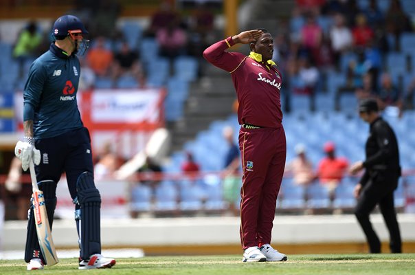 Sheldon Cottrell West Indies Trademark Wicket Celebration St Lucia 2019