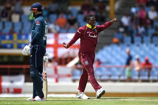 Sheldon Cottrell West Indies Wicket Celebration v England St Lucia 2019