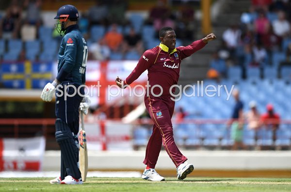 Sheldon Cottrell West Indies Wicket Celebration v England St Lucia 2019