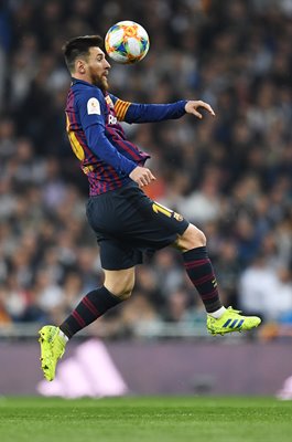 Lionel Messi Barcelona Header v Real Madrid Copa del Rey 2019