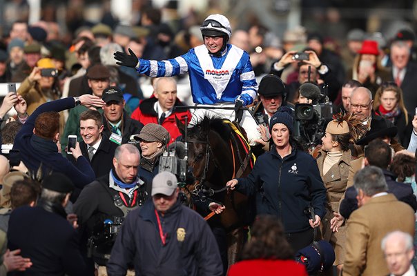 Bryony Frost & Frodon winners enclosure Cheltenham 2019