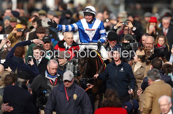 Bryony Frost & Frodon winners enclosure Cheltenham 2019