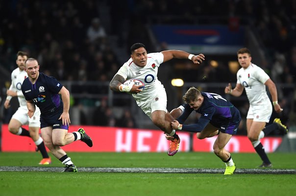 Manu Tuilagi England tackled by Darcy Graham Scotland Twickenham 2019