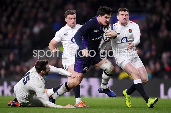 Sam Johnson Scotland scores v England Twickenham 6 Nations 2019