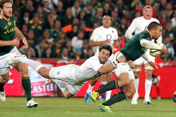 Ben Foden tackles Bryan Habana 2012