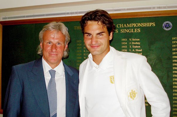 Roger Federer & Bjorn Borg Wimbledon Legends 2007