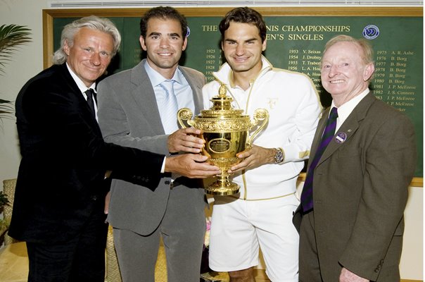 Roger Federer, Bjorn Borg, Pete Sampras & Rod Laver Wimbledon Legends