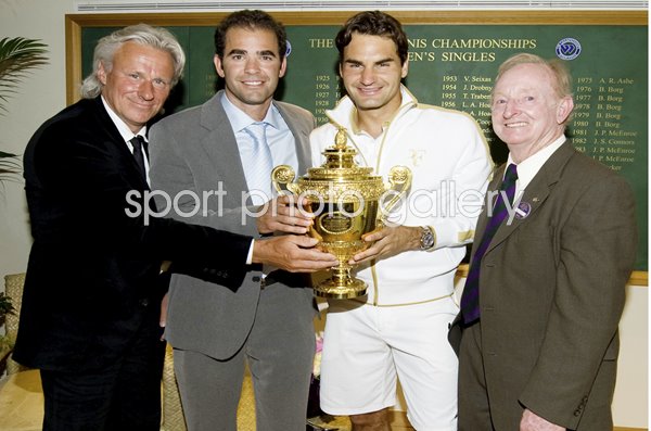Roger Federer, Bjorn Borg, Pete Sampras & Rod Laver Wimbledon Legends