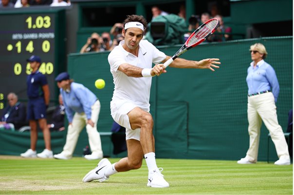 Roger Federer Switzerland v Milos Raonic Wimbledon 2016