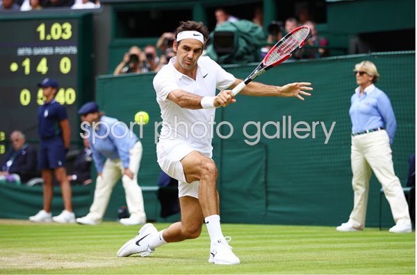 Roger Federer Switzerland v Milos Raonic Wimbledon 2016