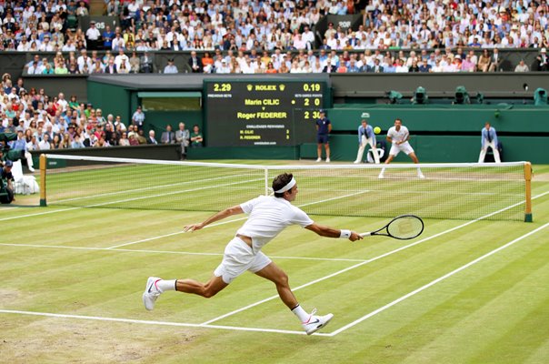 Roger Federer Switzerland v Marin Cilic Croatia Wimbledon Final 2017