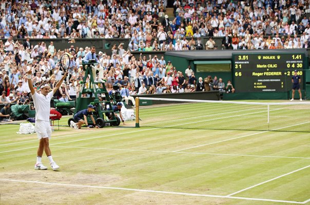 Roger Federer Switzerland Winning Moment Wimbledon 2017