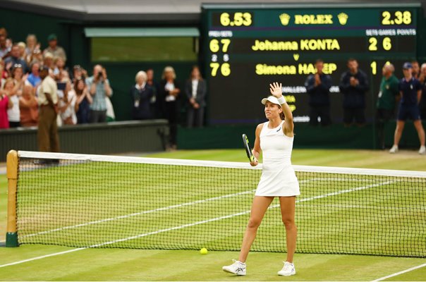 Johanna Konta Great Britain beats Simona Halep Wimbledon 2017