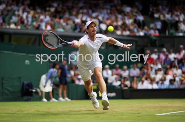 Andy Murray Great Britain Stretch Forehand Wimbledon 2017