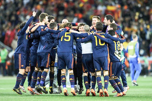 2010 World Cup Final - Spain players celebrate