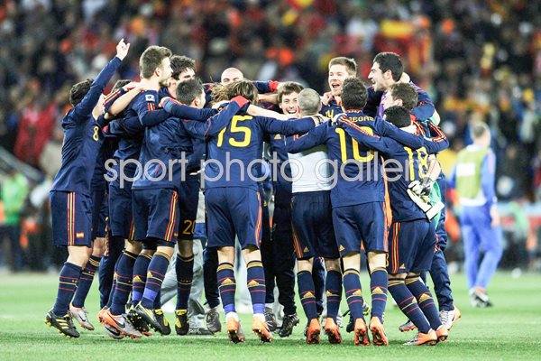 2010 World Cup Final - Spain players celebrate