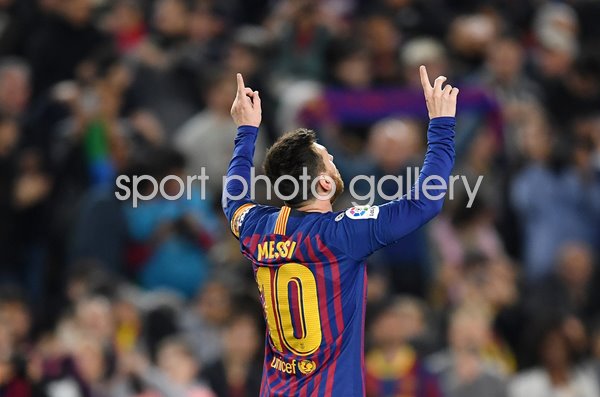 Lionel Messi Barcelona Goal Celebration V Levante La Liga 2019