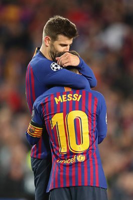 Gerard Pique & Lionel Messi Barcelona Champions League 2019