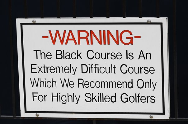 Bethpage Black Course Warning Sign USPGA New York 2019