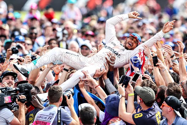 Lewis Hamilton Great Britain & Mercedes Crowd Celebration Silverstone 2016
