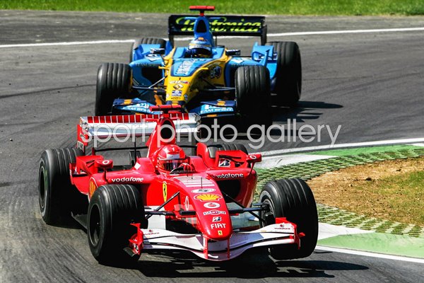Michael Schumacher leads Fernando Alonso San Marino GP 2006