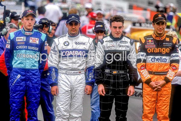 Kimi Raikkonen, Juan Pablo Montoya, Fernando Alonso, Enrique Bernoldi 2001
