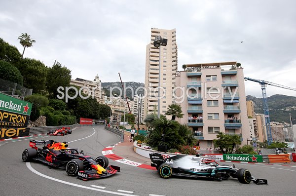Max Verstappen chases Lewis Hamilton Monaco GP 2019
