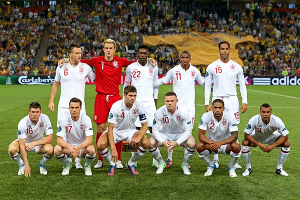 England team v Ukraine EURO 2012
