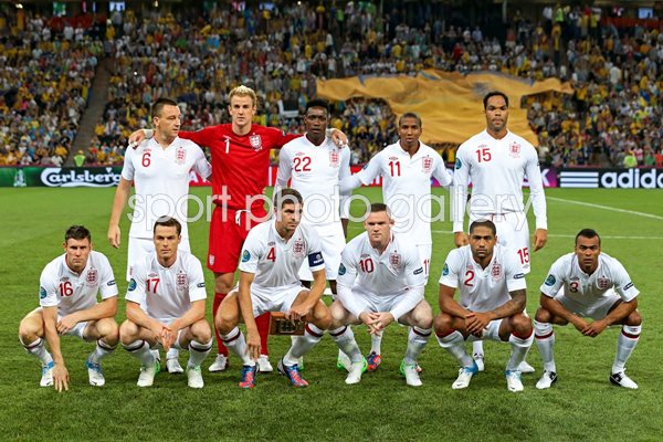 England team v Ukraine EURO 2012