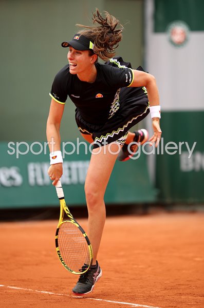 Johanna Konta Great Britain serves French Open Tennis 2019