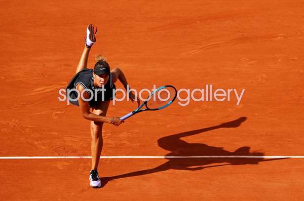 Madison Keys USA serves French Open Tennis 2019