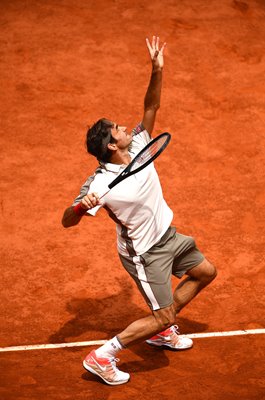 Roger Federer Switzerland serves French Open Semi-Final 2019