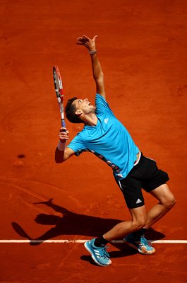 Dominic Thiem Austria serves French Open Semi-Final 2019