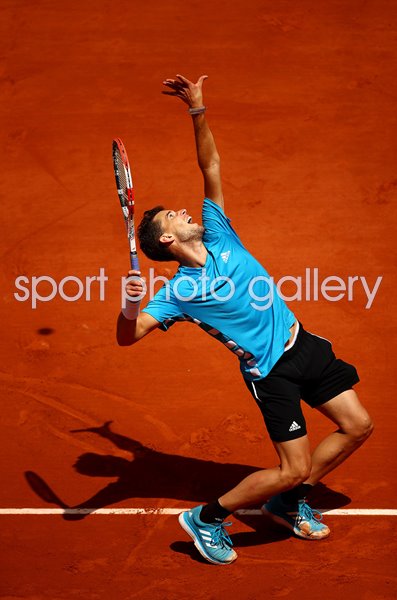 Dominic Thiem Austria serves French Open Semi-Final 2019