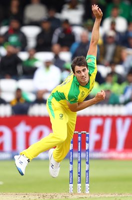 Pat Cummins Australia bowls v Pakistan World Cup 2019