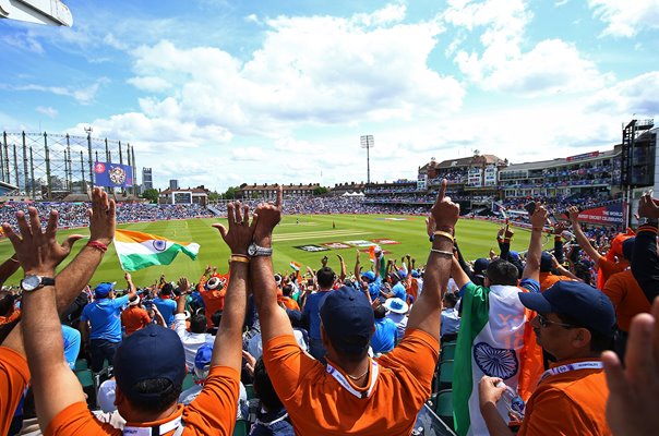 India fans celebrate v Australia The Oval London World Cup 2019