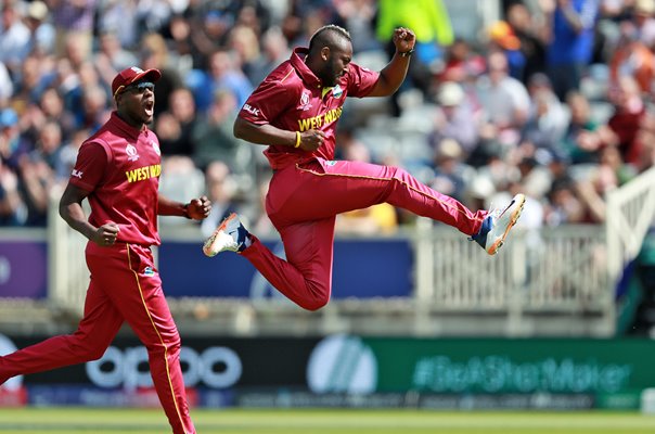 Andre Russell West Indies celebrates v Australia World Cup 2019