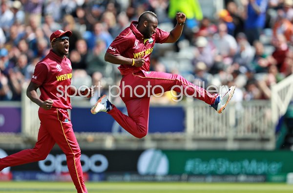 Andre Russell West Indies celebrates v Australia World Cup 2019