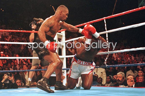 Mike Tyson knocks down Bruce Sheldon Las Vegas 1996