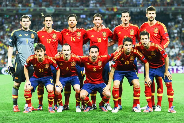 Spain team v France EURO 2012 Quarter Final