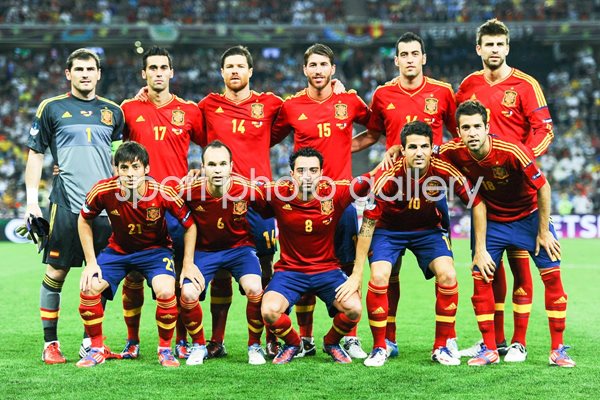 Spain team v France EURO 2012 Quarter Final