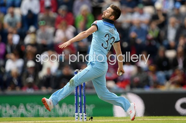 Mark Wood England bowls v West Indies Southampton World Cup 2019