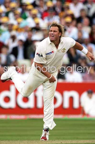 Shane Warne Australia batting 2nd Ashes Test Edgbaston 2005