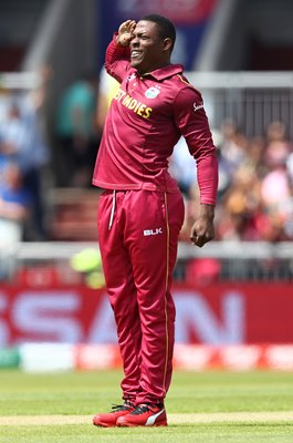 Sheldon Cottrell West Indies salute v New Zealand World Cup 2019