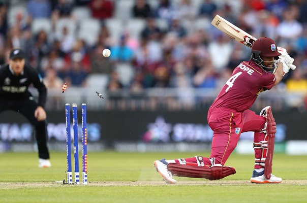 Shai Hope West Indies bowled by Trent Boult New Zealand World Cup 2019