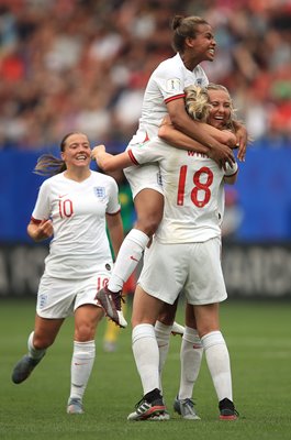 Nikita Parris, Ellen White, Fran Kirby & Alex Greenwood England World Cup 2019