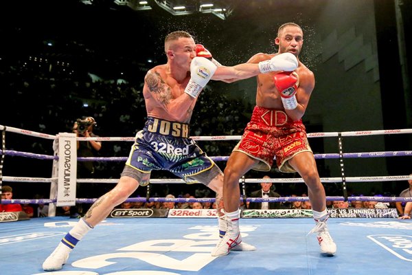 Josh Warrington punches Kid Galahad World Featherweight Boxing 2019